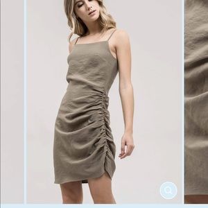 FAYE RUCHED DRESS OLIVE